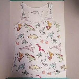 Juniors Black Matter Hot Topic Dinosaur Tanktop L
